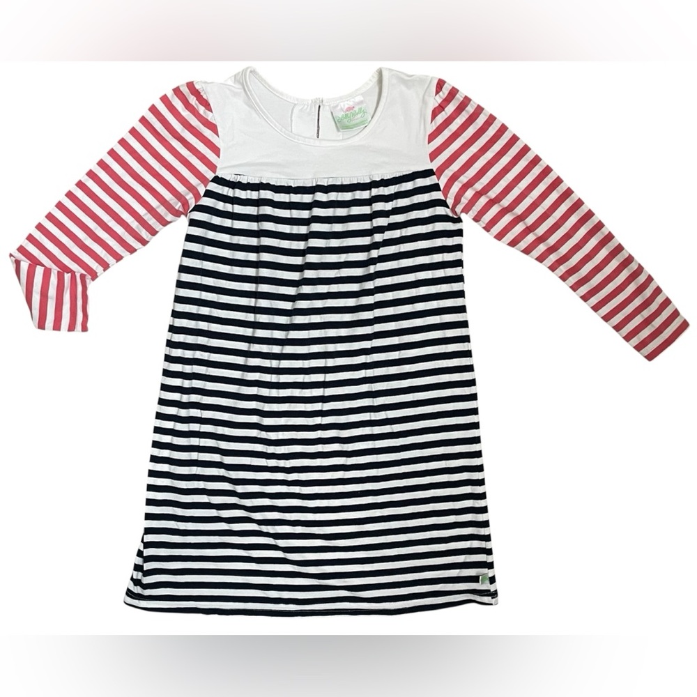 Lolly Wolly Doodle Girls 8/9 Striped Long Sleeve Dress